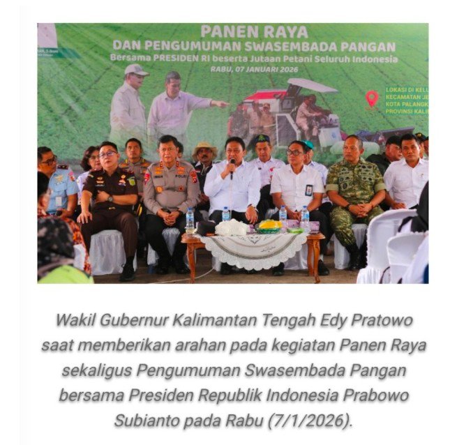 Swasembada Pangan Nasional Tercapai! Pemprov Kalteng Nyatakan Komitmen Penuh dalam Mengawal Proyek Nasional Swasembada Pangan