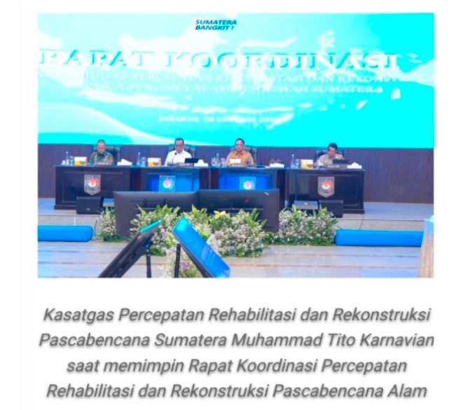 Kasatgas Tito: Layanan Kesehatan di Tiga Provinsi Pascabencana Beroperasi 100 Persen