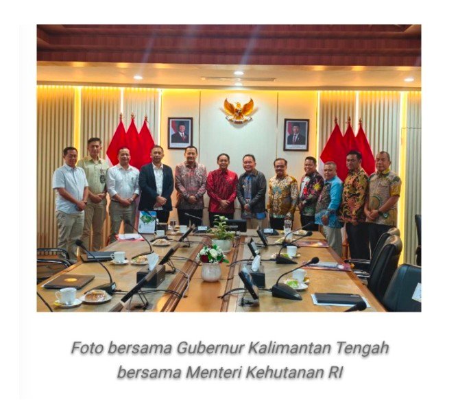 Gubernur Kalteng Temui Menhut RI Bahas Optimalisasi DBH-DR untuk Penanganan Karhutla dan Ketahanan Pangan
