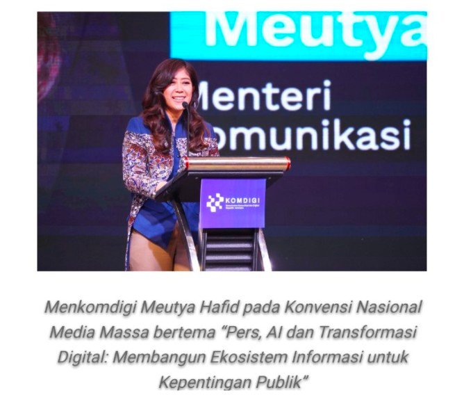 Pesan Menkomdigi di HPN: Kepercayaan Publik Tak Boleh Kalah oleh Algoritma