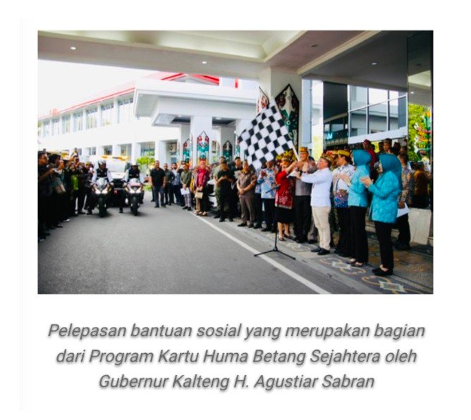 Gubernur Kalteng Lepas Bansos KHBS, 300 Ribu KK Jadi Sasaran